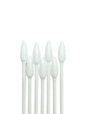 Pointed cosmetic cotton swabs with paper shafts