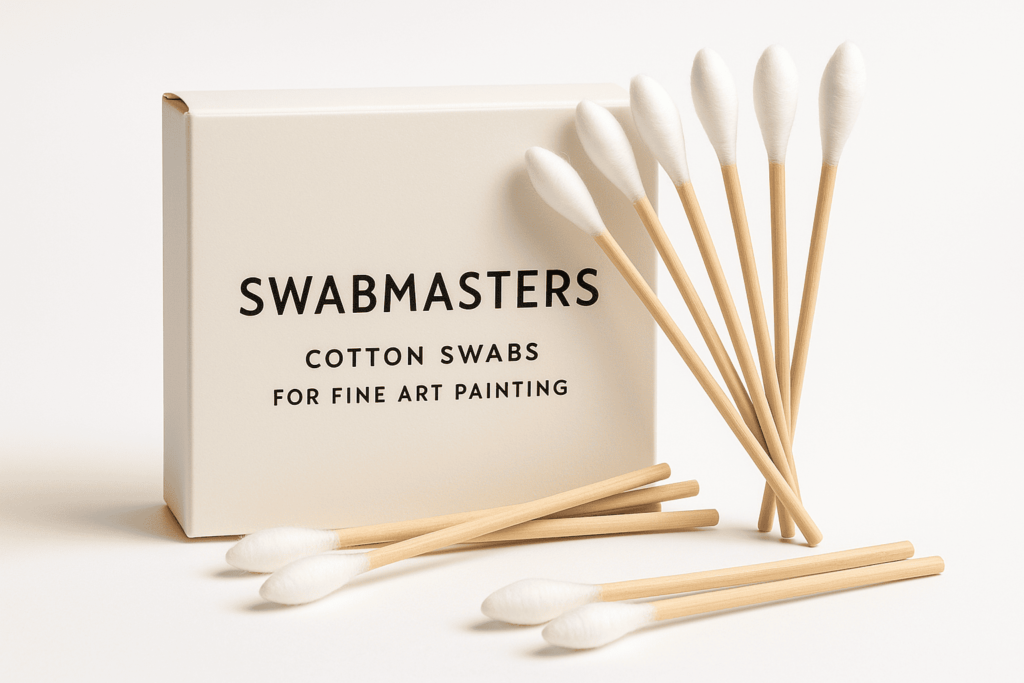 Professional-grade SWABMASTERS cotton swabs designed specifically for fine art applications