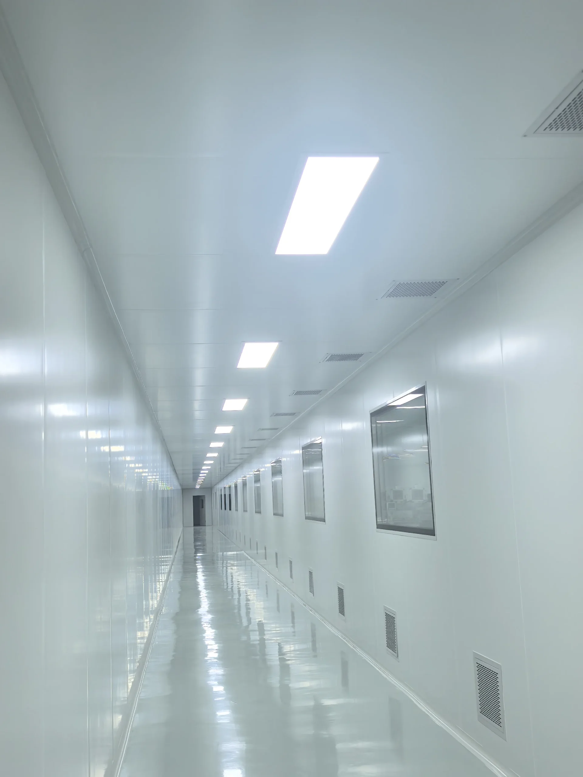 Clean production corridor at the SwabMasters factory in Hebei