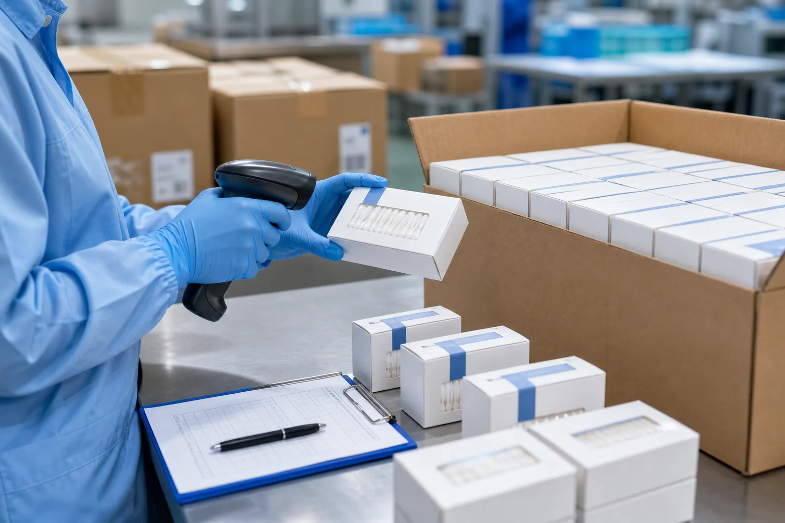 Pre-shipment inspection of cotton swab packaging and labeling